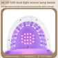 Inside of the nail lamp dome showing 66 UV and LED dual light beads glowing purple