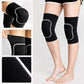 Detail panels of black dance knee pads with thickened sponge pad and bound edge
