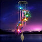 Butterfly LED figures with silver tubes and an iron pendant hanging from a solar lamp head, red housing option
