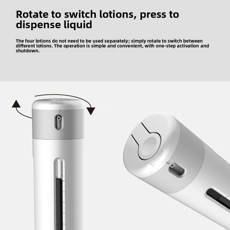 Refillable PET and PP travel bottles held inside the twist open case
