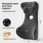 Grey memory foam back cushion in the 63 cm size with an attached neck rest