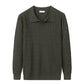 Mens Long Sleeve Polo Knit Sweater