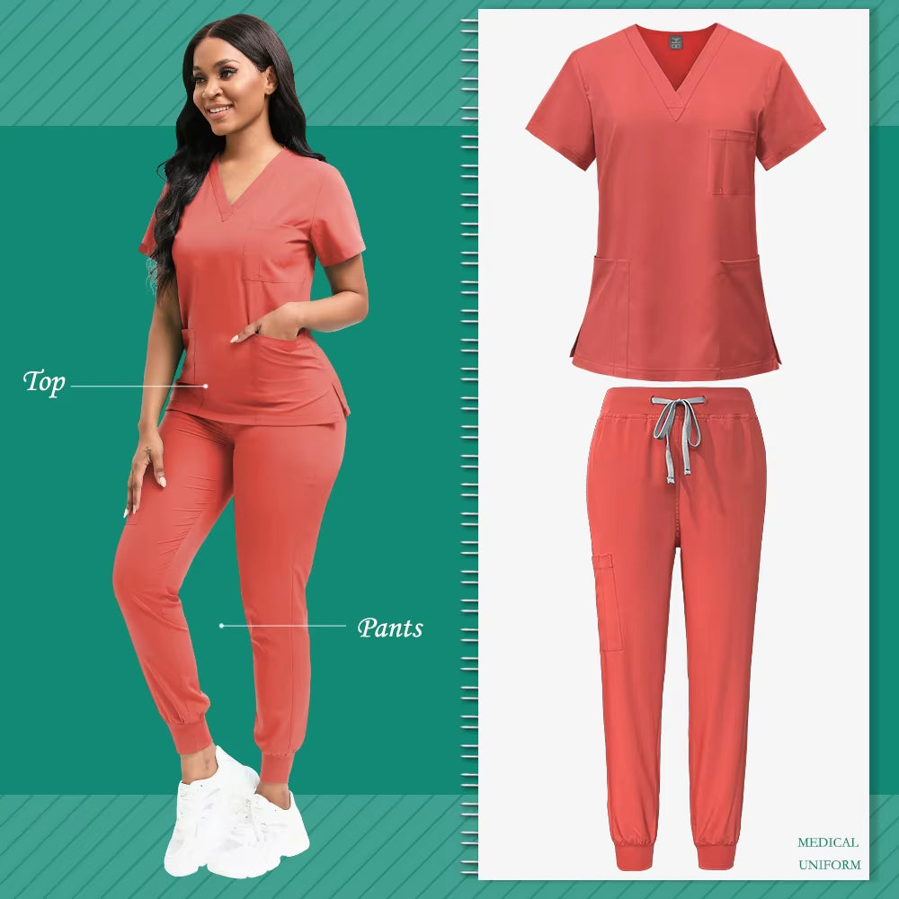 Scrubs Women Beauty SPA Uniform Pet Clinic Store Veterinary Dentistry Work Clothes Set High-Quality Medical Nurse Uniform Unisex
