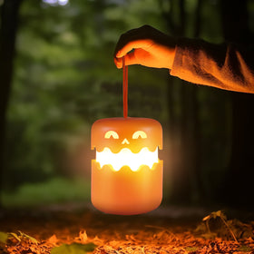 Foldable Rechargeable Pumpkin LED Night Light with Carry Cord