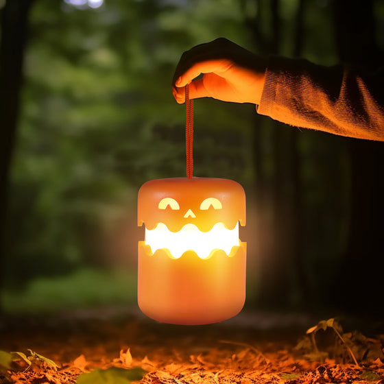 Foldable Rechargeable Pumpkin LED Night Light with Carry Cord