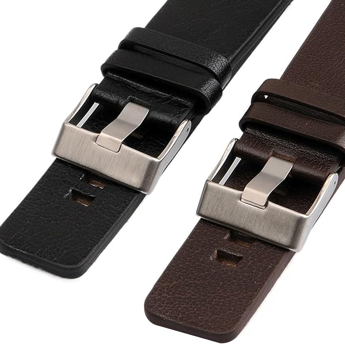 Classic Leather Watch with Metal Connector Leather Strap