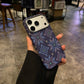Blue diamond pattern magnetic iPhone case, hard shell lens corner