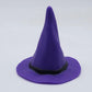 Miniature witch hat ornament in moulded PVC with a contrast band, in black, purple or orange