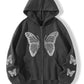Butterfly zip hoodie shown in a soft home setting for relaxed wear