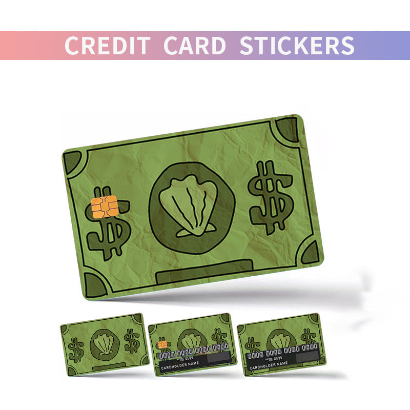 Matte PVC credit card skin sticker set shown flat over a standard bank card