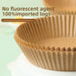 Round and square air fryer parchment liners arranged on a surface