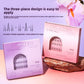 Kitten style lower false eyelashes giving a fine cat eye along the lash line
