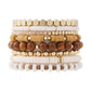 Multi-strand beaded bracelet set laid flat on a clean studio background
