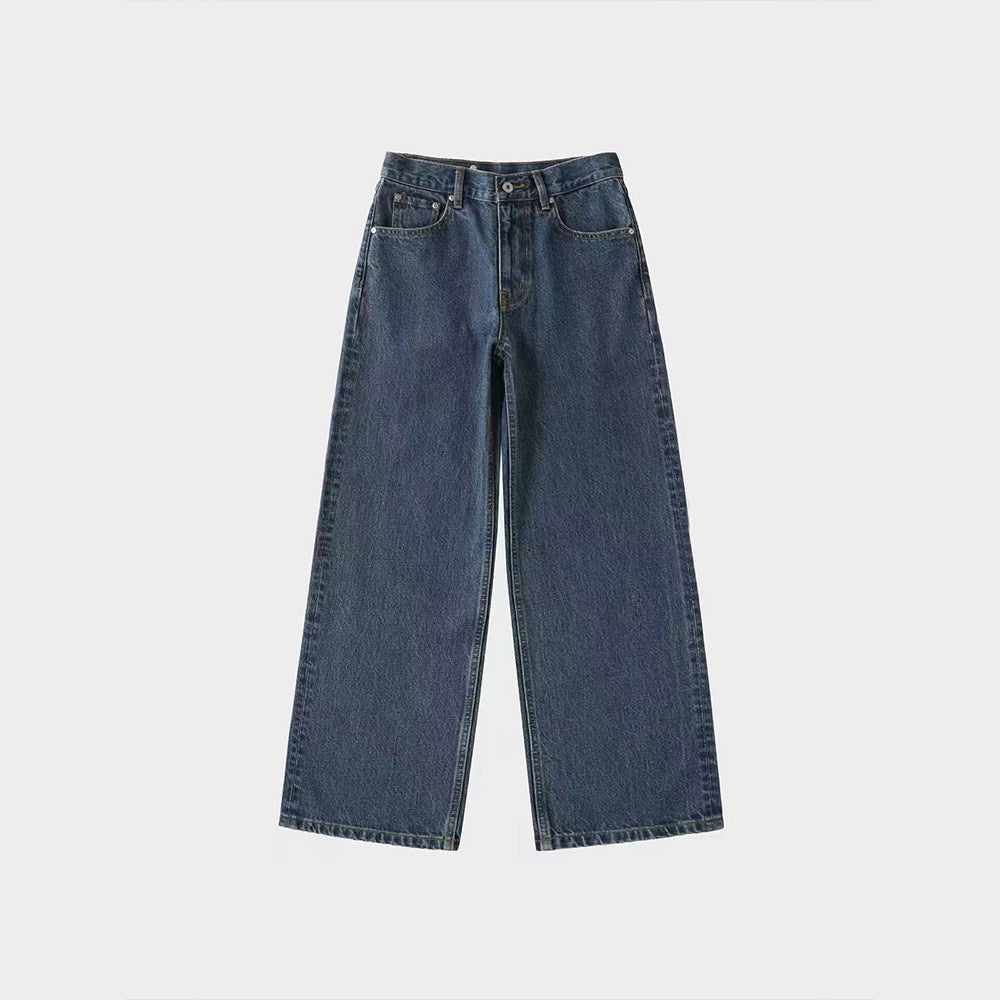 Straight-leg loose jeans