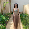 Urlaub Strand Braunes langes Kleid / M