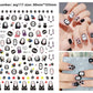 Halloween nail sticker sheet packed with jack o lantern and ghost motifs