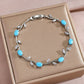 Zircon Gold Plated Leaf Design Bracelet | top down arrangement layout