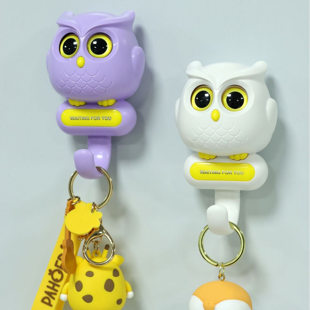 Close-up of the molded animal face on an adhesive wall hook