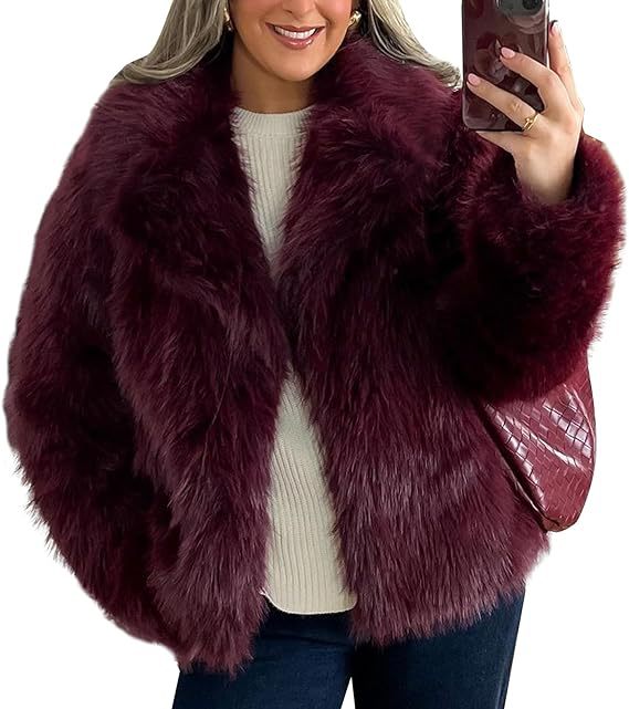 Soft faux fur cropped jacket with hidden side seam pockets and dense horizontal fur bands
