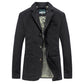 Black cotton blazer jacket with three buttons, option photo for size 2XL