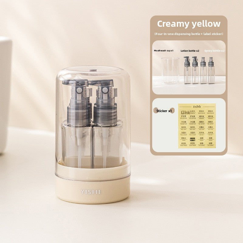 Refillable 35ml ABS travel bottles with press pump and spray tops
