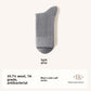 Wool blend mid calf socks with seamless toe and reinforced heel, shown in a solid color