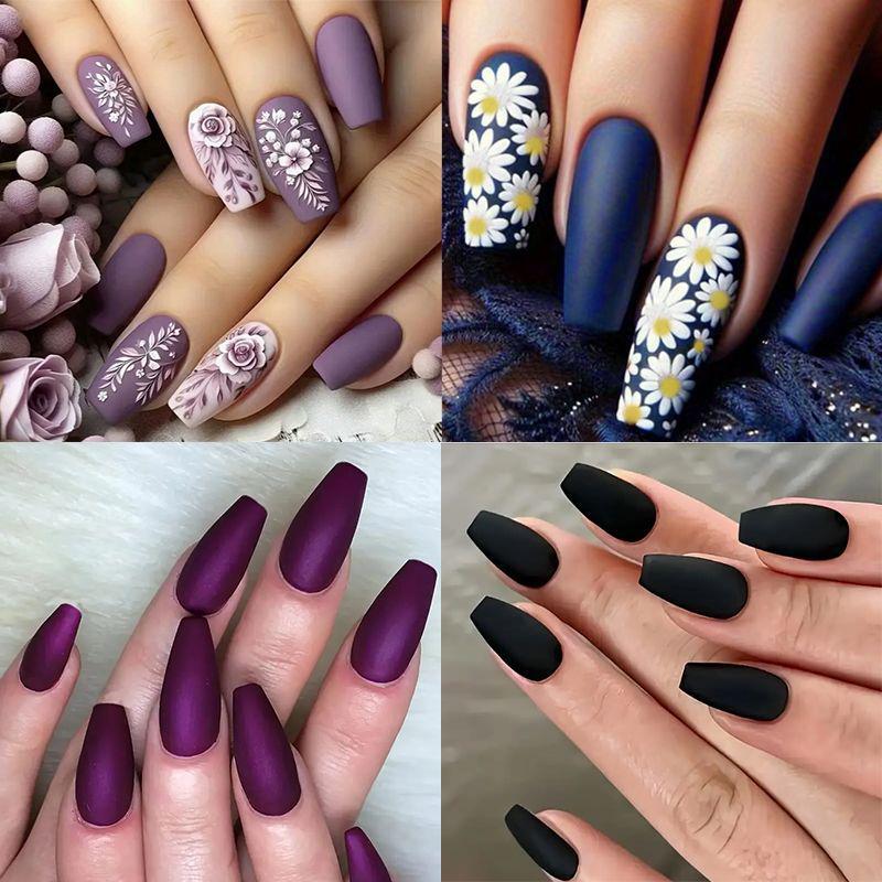 Ombre floral nail sticker sheet front view with gradient petals