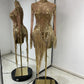 Rhinestone Mesh Sequin Performance Dress
