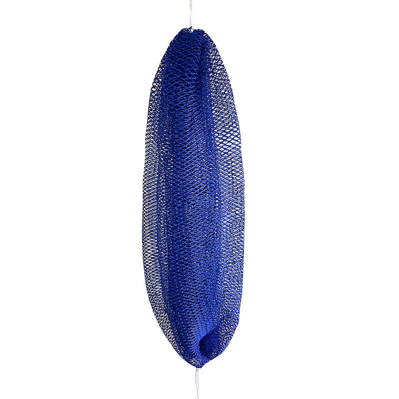 Rolled up mesh back scrubber strip showing its stretchy net weave