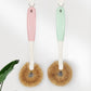 Top down view of the coconut fiber pot cleaning brush
