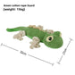 Plush squeaky pet toy design shown with its approximate size, soft body for gentle chewing