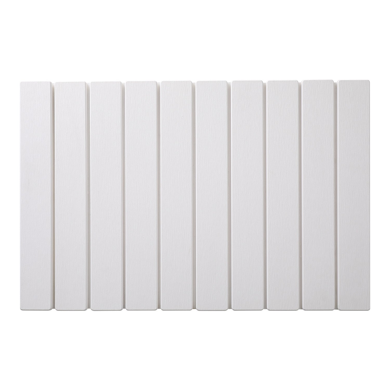 White foldable diatomaceous earth absorbent mat with a slatted design