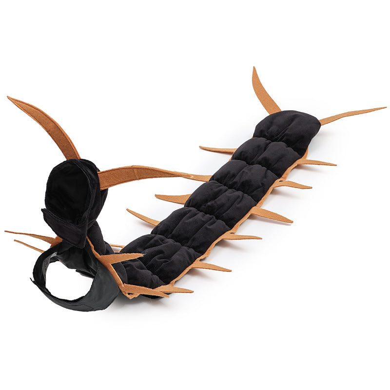 Halloween centipede costume for cats and small dogs with adjustable belly straps