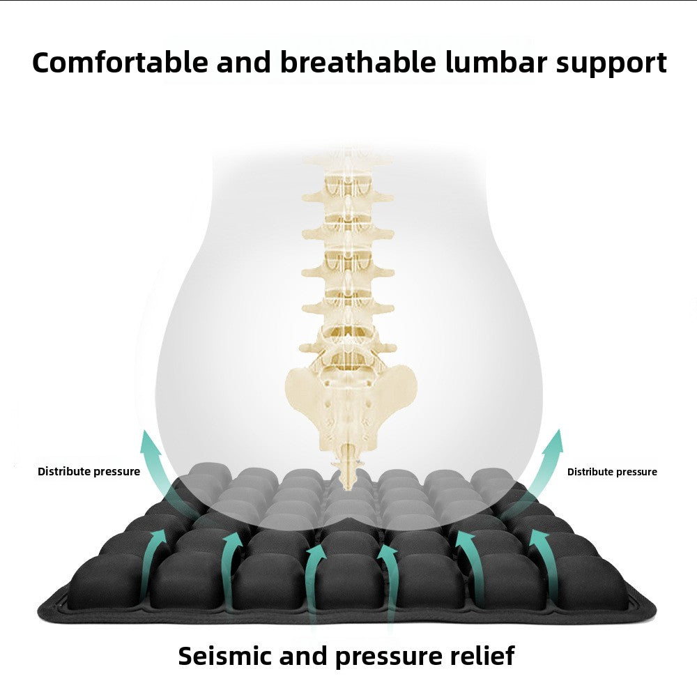 Side profile of the office chair air cushion showing its 3cm inflated thickness and edge