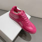 Genuine Leather Lace-Up Flat Sneakers | soft lighting studio shot