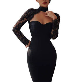 Elegantes Neckholder-Spitzenkleid