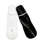 White and black ultrasonic skin scrubber handhelds side by side showing the power key on each body