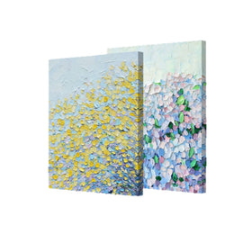 Frameless Canvas Wall Art Print, Textured Floral Decor
