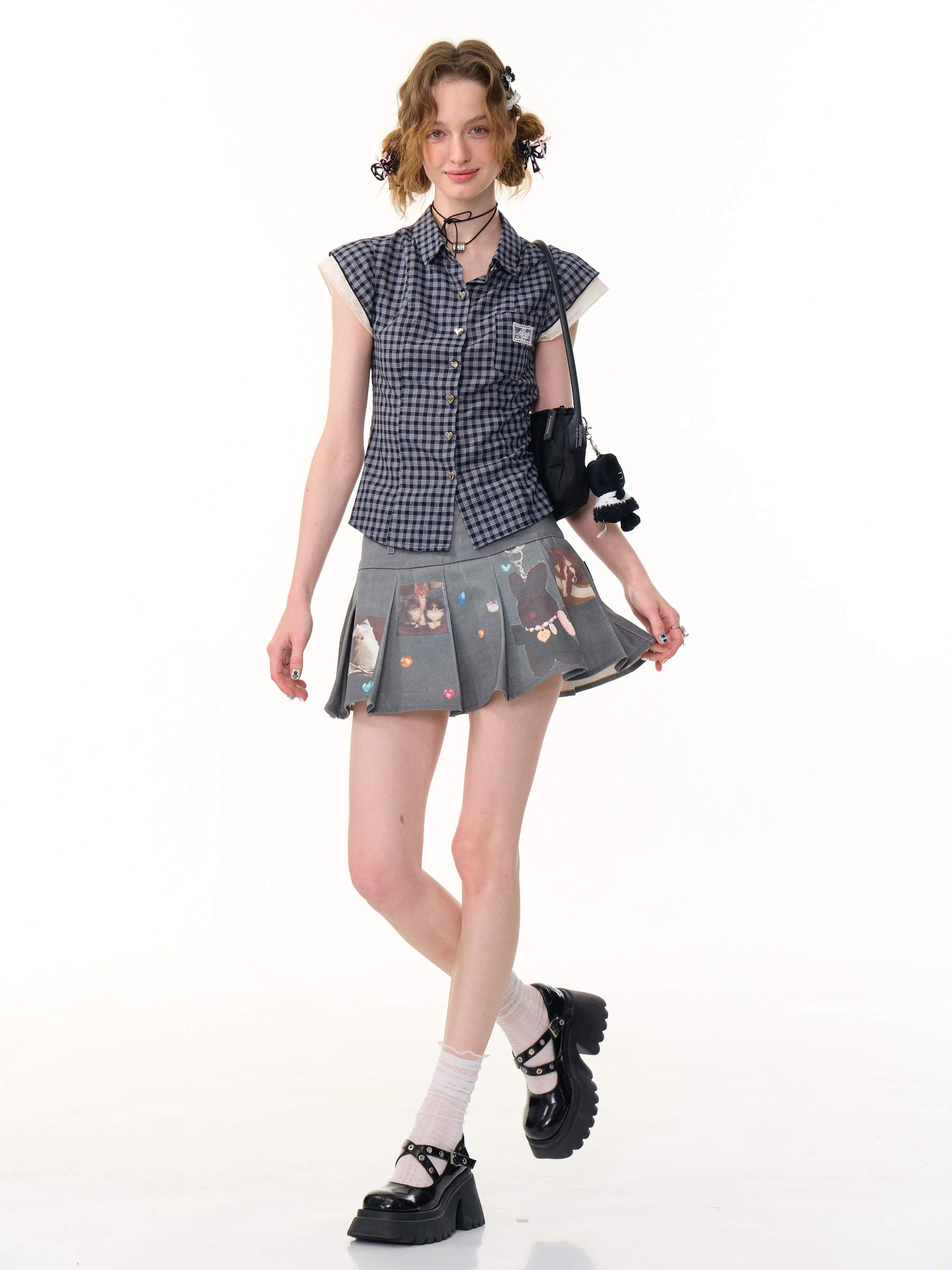 Retro Plaid Cotton Shirt | in use scenario daily moment