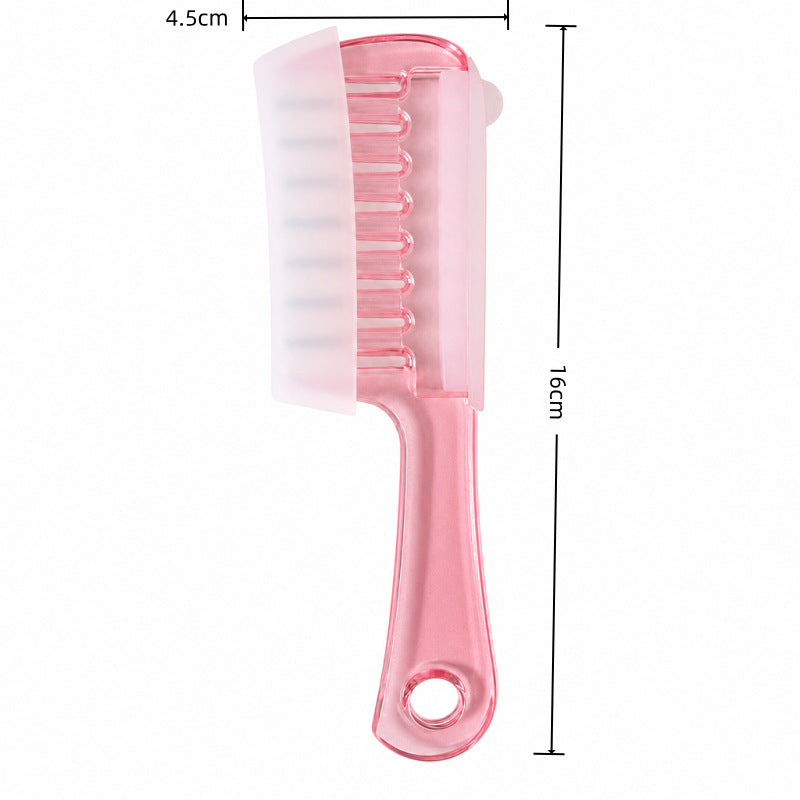 Clear liquid guide comb head showing the metal pins that carry serum down to the scalp