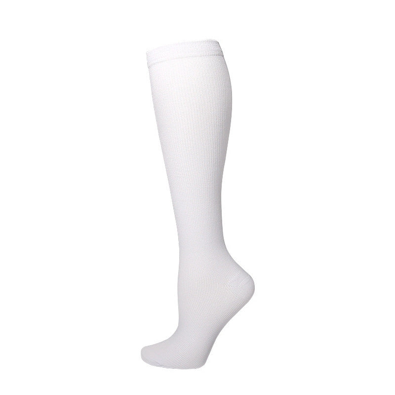 Side profile of the mid calf sport sock showing the ribbed cuff and shaped ankle