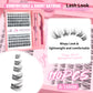 Wispy lightweight natural lash clusters in a pink DIY lashes tray, 110 pieces from 8 to 16 mm