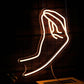LED neon wall light sign, close up of the LED neon strip