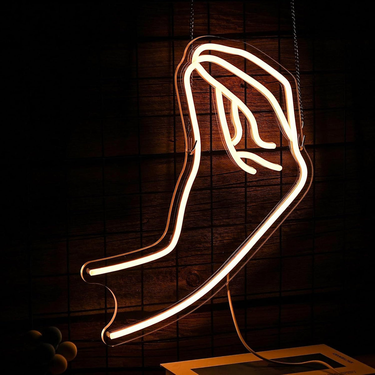 LED neon wall light sign, close up of the LED neon strip