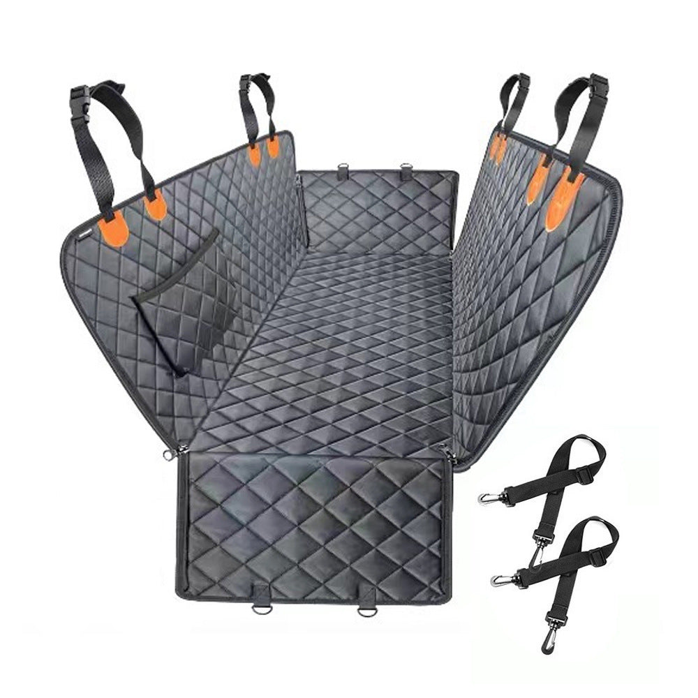 Fully enclosed thickened pet car seat mat installed in car