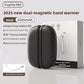 Black magnetic hand warmer with 6000 mAh label standing in front of its retail box, product photo