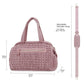 Quilted Embroidery Insulated Mother Baby Bag | side profile angle shot