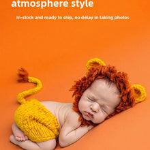 Newborn Lion Knit Photo Costume, Bonnet and Shorts