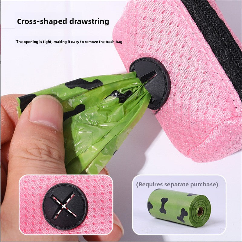 Pet waste bag dispenser pouch, group of mesh and oxford cloth pouches