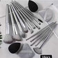 13 piece makeup brush set, complete brush set with puff, sponge and pouch